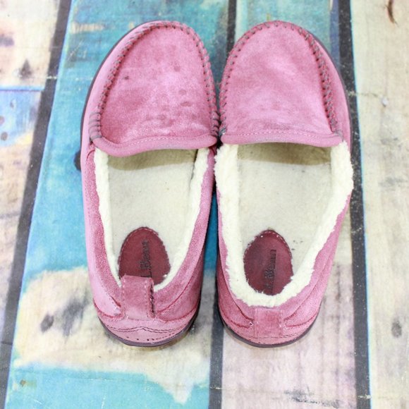 LL Bean Light Rosewood Suede Lined Mountain Slippers Size 6 M - Picture 8 of 9